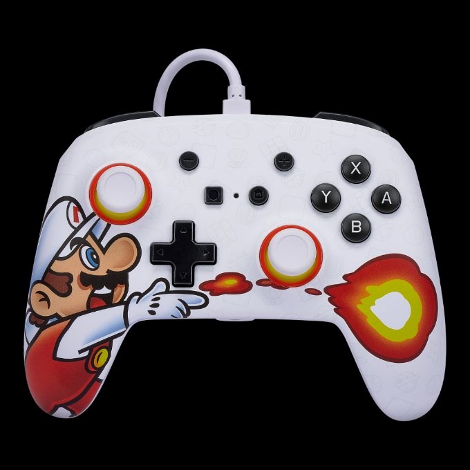 Enhanced Wired Controller for Nintendo Switch - Fireball Mario